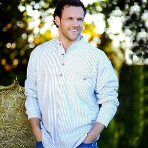 NWT Lee Valley Blue and White Striped Long Sleeve ‘Grandfather Shirt’, Size XXL